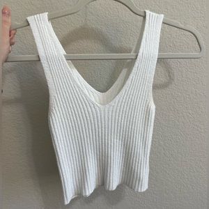 Brandy Melville White Textured Crop Top